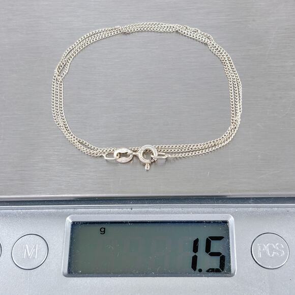 Box Chain Necklace | Vintage Sterling Silver 925 | Adjustable up to 22.5" - Picture 3 of 3